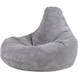 Pouf Fauteuil en Velours Côtelé Dalton, Poufs de Salon pour Adultes, Gris - Gris - Icon