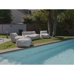 Pouf BOBOCHIC - Pouf pour canapé de jardin modulable RIVIERA Beige - Beige