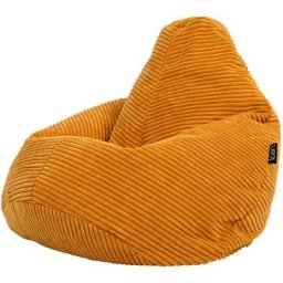 Pouf Fauteuil Velours Côtelé pour Enfants Dalton, Pouf de Chambre, Jaune Ocre - Jaune Ocre - Icon