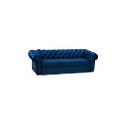 Canapé en lit Convertible Chesterfield 3 Places Relax Droit - en Tissu (Velours), Pieds en Bois