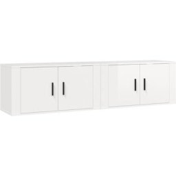 Meubles tv muraux 2 pcs blanc brillant 80x34,5x40 cm Vidaxl High gloss white