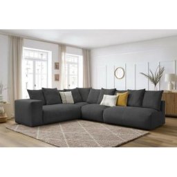 Canapé modulable Bobochic Canapé d'angle fixe modulable ultra moelleux voltaire avec 2 chauffeuses