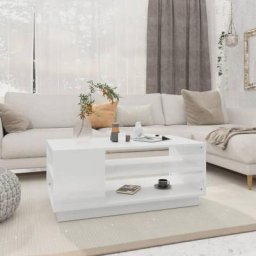 Table salon Moderne - Table basse Blanc 102x55x43 cm Aggloméré FR36917