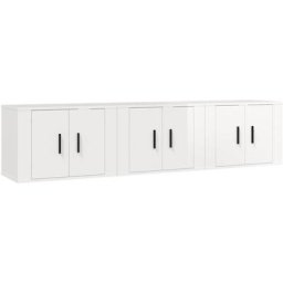 Meubles tv muraux 3 pcs blanc brillant 57x34,5x40 cm Vidaxl High gloss white