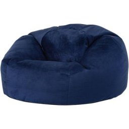 Pouf Fauteuil en Velours Aurora, Poufs de Salon pour Adultes - Grand, 84cm x 70cm, Bleu Marine