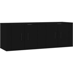 Meubles TV muraux 2 pcs noir 57x34,5x40 cm vidaXL - Black