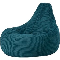 Pouf Fauteuil en Velours Côtelé Dalton, Poufs de Salon pour Adultes, Vert Sarcelle - Vert Sarcelle