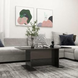 Table basse Noir brillant 103,5x60x40 cm Aggloméré - Vidaxl