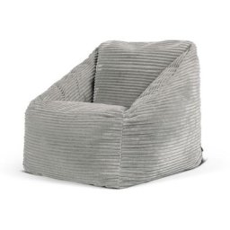 Pouf Fauteuil Enfant en Velours Côtelé Morgan, Poufs de Chambre, Gris - Gris - Icon