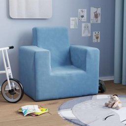 Canapé Relax Salon - Moderne Canapé pour enfants Bleu Peluche douce,52x39x50 cm