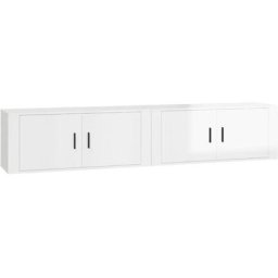 Meubles tv muraux 2 pcs blanc brillant 100x34,5x40 cm Vidaxl High gloss white
