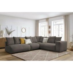 Canapé modulable Bobochic Canapé d'angle fixe modulable ultra moelleux voltaire avec 2 chauffeuses
