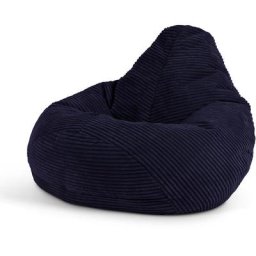 Pouf Fauteuil Velours Côtelé pour Enfants Dalton, Pouf de Chambre, Bleu Marine - Bleu Marine - Icon