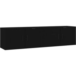 Vidaxl - Meubles tv muraux 2 pcs noir 80x34,5x40 cm Black
