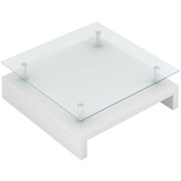 Table basse avec dessus de table en verre Blanc vidaXL - Blanc