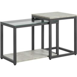 Sobuy - FBT35-HG Lot de 2 Tables Basses Gigognes Tables de Salon - Set de 2 Tables d'appoint