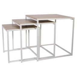 Lot De 3 Tables Gigognes Blanche Home Deco Factory