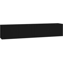 Meubles TV muraux 2 pcs noir 100x34,5x40 cm vidaXL - Black