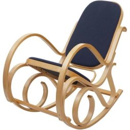 Fauteuil à bascule M41, fauteuil tv, bois massif - aspect chêne, tissu/textile gris anthracite