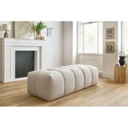 Pouf Bobochic Pouf mont-blanc tissu Beige - Beige