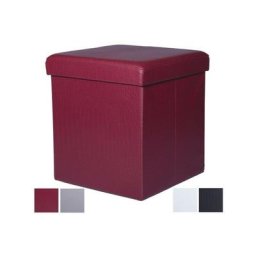 Trade Shop - Pouff Pouf Pouf Rangement Conteneur En Cuir Siège En Cuir 35 x 35 x 35 Cm -