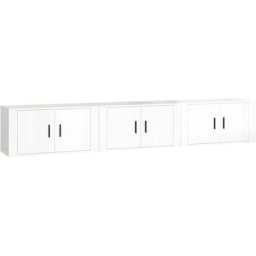 Meubles tv muraux 3 pcs blanc brillant 80x34,5x40 cm Vidaxl High gloss white