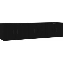 Meubles tv muraux 3 pcs noir 57x34,5x40 cm Vidaxl Black
