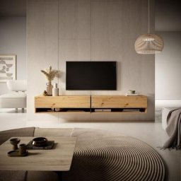 Selsey - mirrgo - Meuble tv 200 cm chêne artisan avec insert graphite