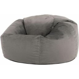 icon Pouf Fauteuil en Velours Aurora, Poufs de Salon pour Adultes - Grand, 84cm x 70cm, Gris