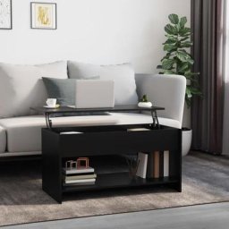 Table basse Table de salon | Bout de canapé Noir 102x50x52,5 cm Bois d'ingénierie 83077 - Noir