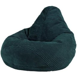 Pouf Fauteuil Velours Côtelé pour Enfants Dalton, Pouf de Chambre, Vert Sarcelle - Vert Sarcelle