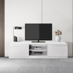 Ml-design - Meuble banc tv robuste blanc mdf matériel de montage inclus 120 x 36 x 40 cm