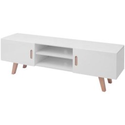 Meuble TV MDF 150x35x48,5 cm Blanc brillant vidaXL - Blanc