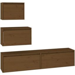 Meubles tv 4 pcs Marron miel Bois massif de pin Vidaxl marron miel