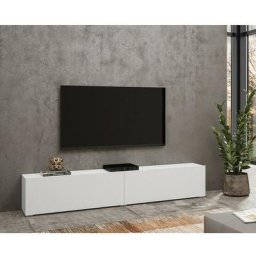 Price Factory - Meuble tv 180cm collection eva. Couleur blanc et chêne. - Blanc