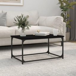 Kalisse - Elegant-Stil Table basse Noir 80x50x40 cm Bois d'ingénierie et fer,pour