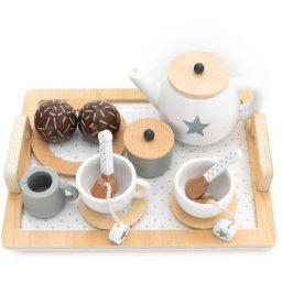 Service à Thé Jouet Montessori Robincool Tea Caprizze 27x21x10 cm en Bois Éco avec Plateau, Théière