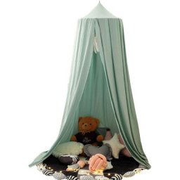 Baldaquin de lit - Moustiquaire à suspendre pour chambre d'enfant et chambre à coucher - Vert