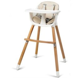 Chaise Haute Bébé Convertible 2 en 1 Forme-A Stable Hauteur Réglable avec Coussin Amovible,