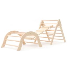 Triangle Gym pour Bébés Montessori Méthode Pikler Robincool Climb 66x84,5x73,2 cm Bois Écologique