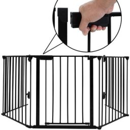 Skecten - Porte de Sécurité pour Bébé, Barrière de Sécurité pour Enfant Animaux, 5 Pans 310x75cm,