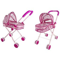 101246 Poussette pliante pour poupée rose avec auvent