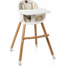 Chaise Haute pour Bebe Evolutive 2 en 1, Ceinture de Securite a 5 Points, Hauteur et Plateau