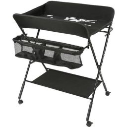 Table a langer pliable avec panier de rangeme noir