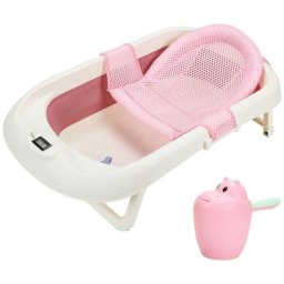 Randaco Bébé Baignoire Bébé Nacelle Enfants Pliable Pliable Bain Sûr 3 en 1 0-6 Ans avec Pieds