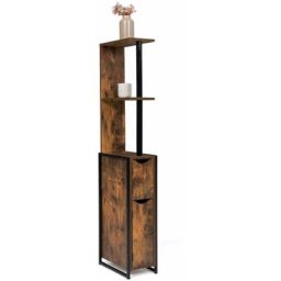 Idmarket - Meuble wc 2 portes dayton avec étagères design industriel - Multicolore