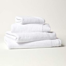 Homescapes - Lot de 4 serviettes de bain en coton égyptien Premium 700 g/m², Blanc - Blanc