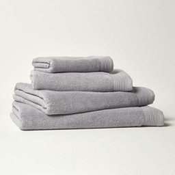 Homescapes - Lot de 4 serviettes de bain en coton égyptien Premium 700 g/m², Gris perle - Gris perle
