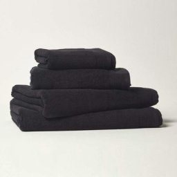 Homescapes - Lot de 4 serviettes de bain en coton égyptien Premium 700 g/m², Noir - Noir