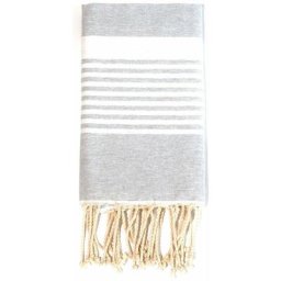 Fouta en coton arthur 100x200cm gris argent
